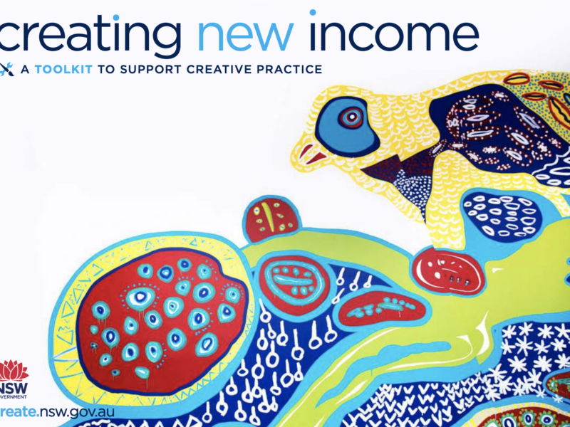 Artistic cover page for Creating New Income Toolkit