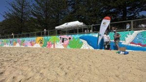 flynns beach mural mulga the artist