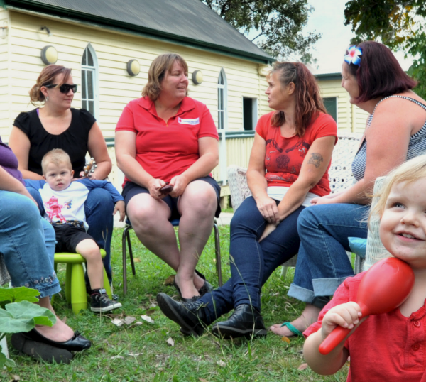 Image of Red Cross volunteer with community group