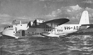 Short S.23 Flying Boat (VH-ABF) Cooee, Qantas Empire Airways, late 1930s.