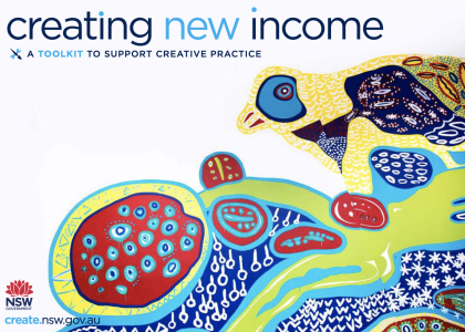 Artistic cover page for Creating New Income Toolkit